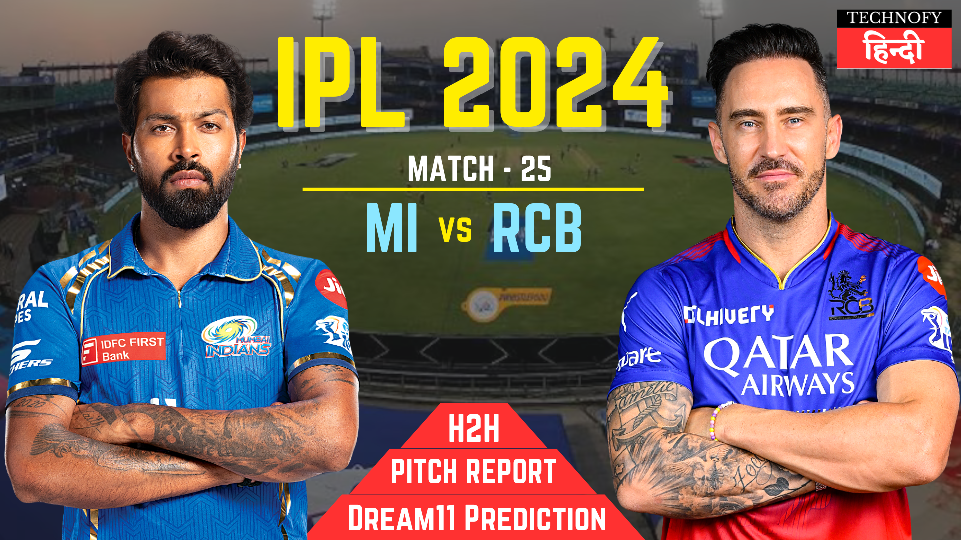 MI vs RCB Dream11 Prediction, Playing11 or Pitch Report